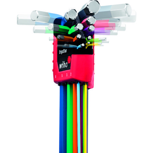 369RE9F マジックリング付 蛍光色BP六角レンチセット9本組 wiha（ヴィーハ）