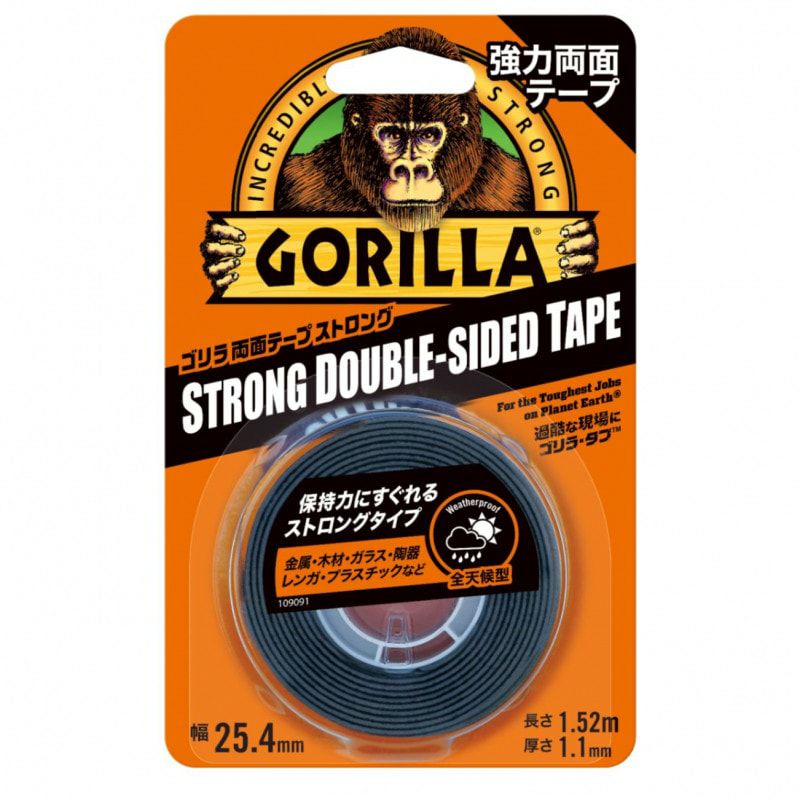 ゴリラ両面テープ ストロング 25.4mm x 1.52m 呉工業